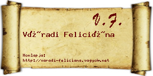 Váradi Feliciána névjegykártya